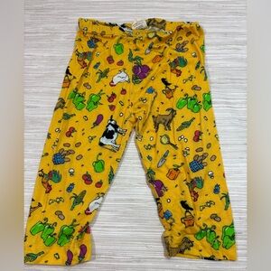 LUCKY BUG 6-12 MONTHS ✨ BAMBOO Kids Yellow Animal Print Pajama Bottoms VGUC